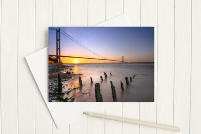 Humber Bridge At Sunrise - Greetings Card