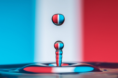 Water Drop - Red, White And Blue